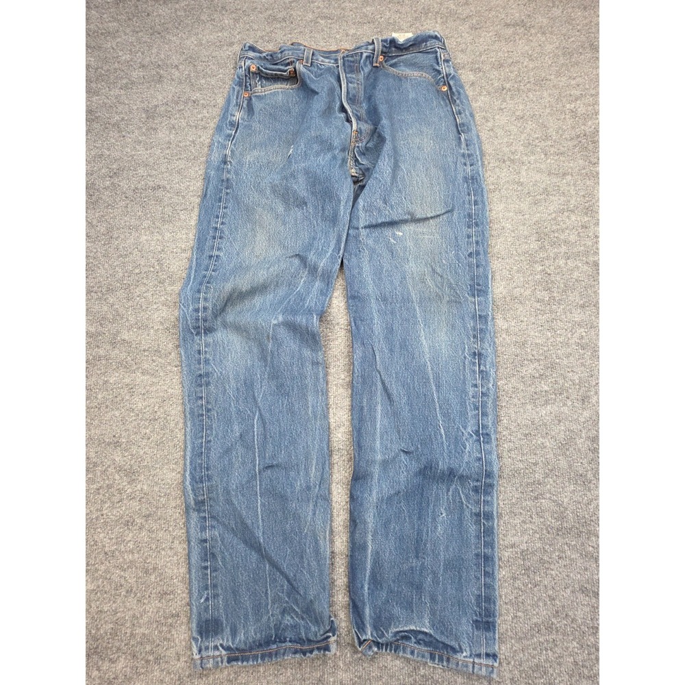 Vintage Levi's 501 Jeans Men's 35 x 36 (FITS 32 x 31) Blue Straight Leg Y2K Fade